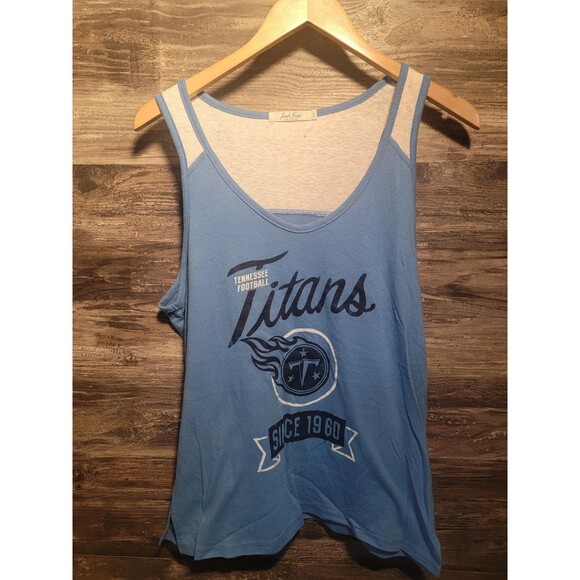 Women's Junk Food  Tank Top Shirt Blue Tennessee TITANS Size L EUC - Picture 1 of 4